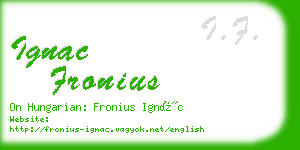ignac fronius business card